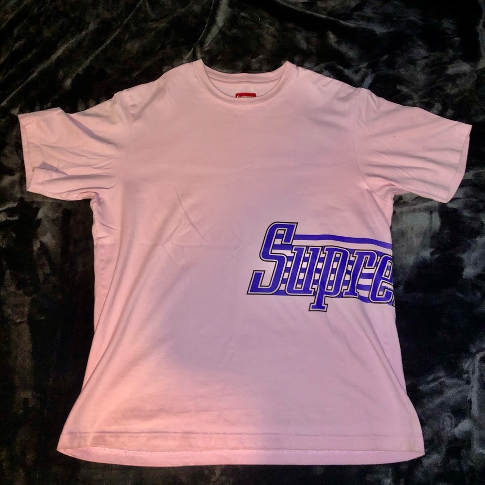 Supreme Pink (Blue Lettering) Wrap Around Sz.Med